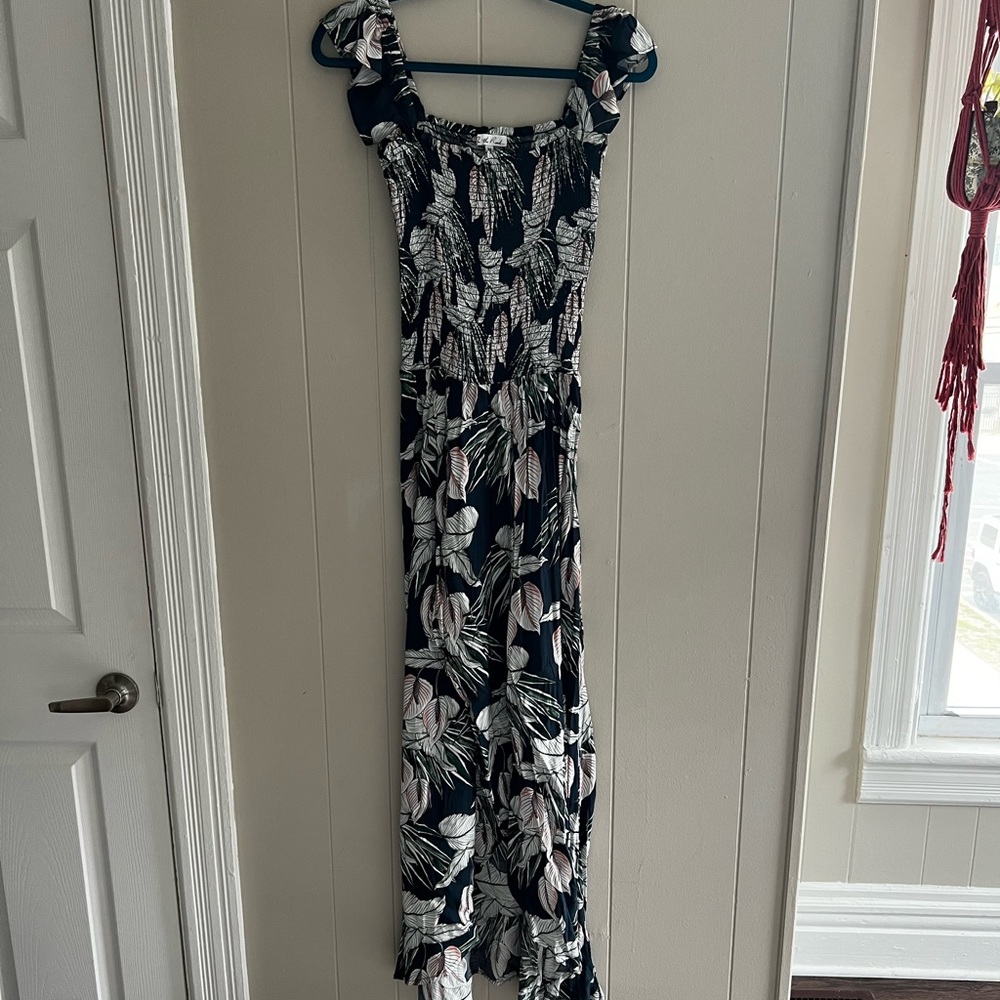 On the road off the shoulder floral print dress in Medium